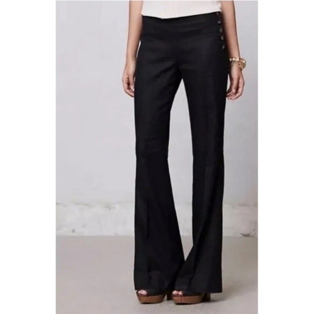 Anthropologie Brighton Trousers, Black, 8